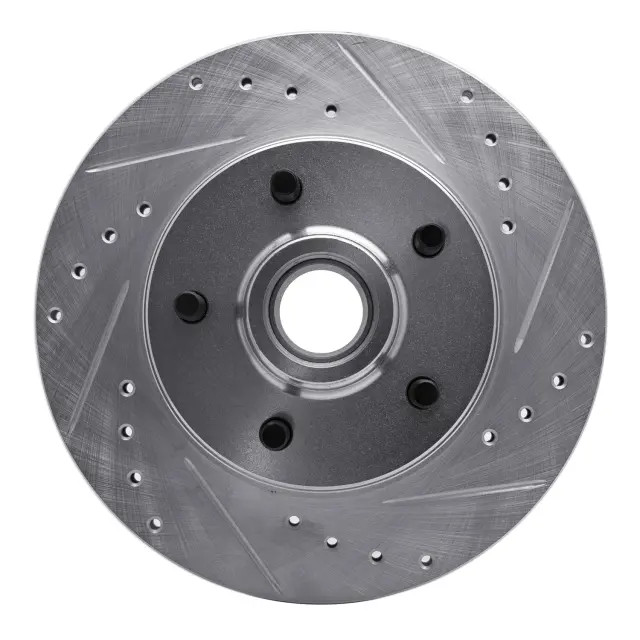 Genuine DFC Brake Rotor – Drilled and Slotted – Silver 631-48009R