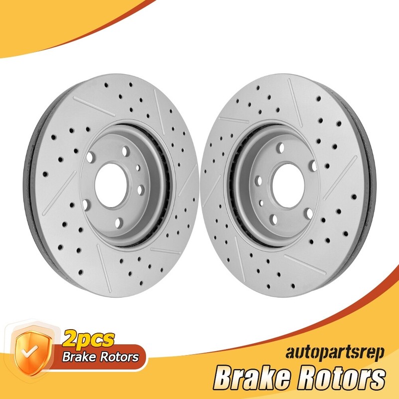 Front Drilled Disc Brake Rotors for Chevy Cruze 11-19 Bolt EV 17-22 Sonic 12-20