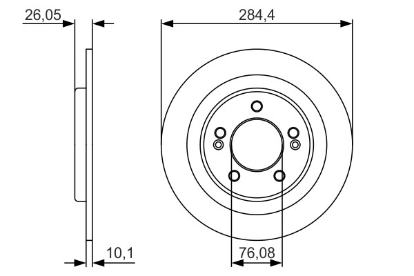 2x Brake Discs Pair Solid fits KIA PRO CEED JD 1.4 Rear 13 to 18 284mm Set Bosch gallery