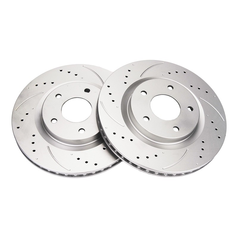2x Front Drilled & Slotted Brake Rotors for Nissan Rogue Select years 2014-2015