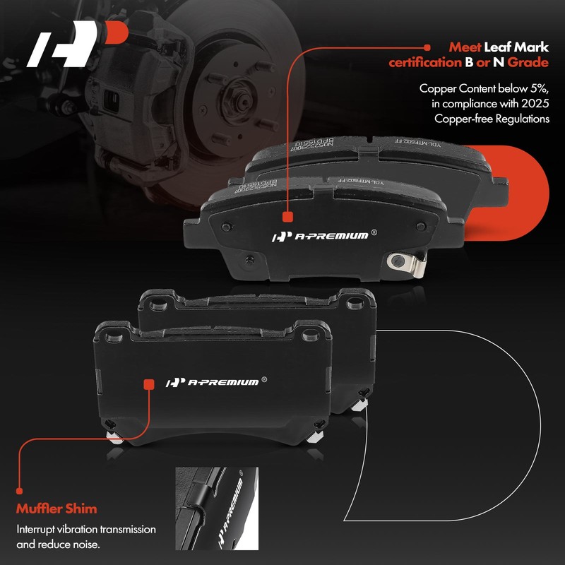 A-Premium Front & Rear Disc Brake Rotor & Ceramic Pad for Hyundai Genesis 12-14 gallery