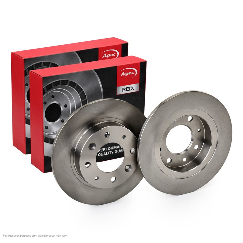 2X APEC Rear Brake Discs for KIA CLARUS 1996-2001 261mm Solid DSK2085