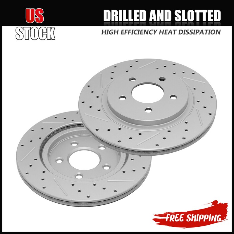 2Pcs Rear Drilled Brake Rotors Set for 2005 – 2013 2014 Ford Mustang