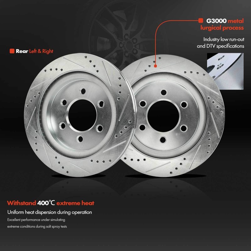 2x Rear Drilled Brake Rotor for Ford Expedition 18-21 F-150 Lincoln Navigator gallery