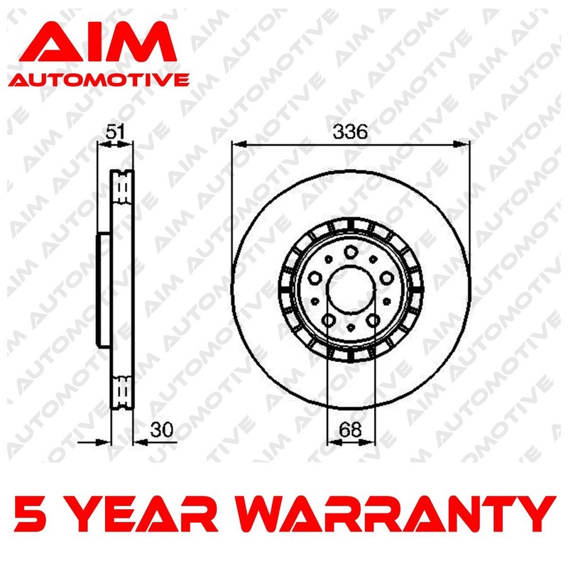 Brake Disc Front AIM Fits Volvo XC90 2002-2014 + Other Models