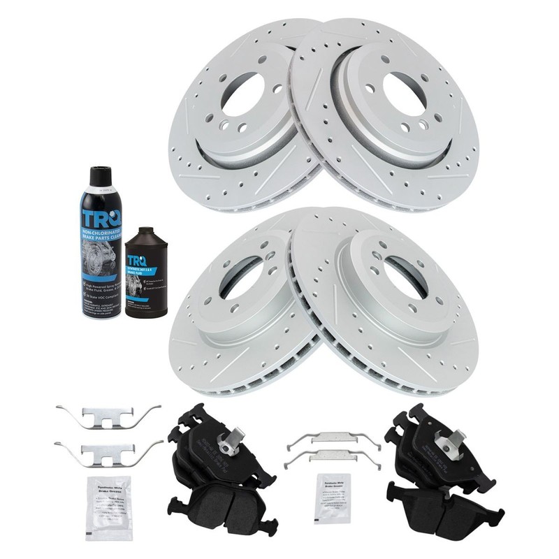 TRQ Performance Front and Rear Brake Pad & Rotor Kit Fits 2001-2006 BMW gallery