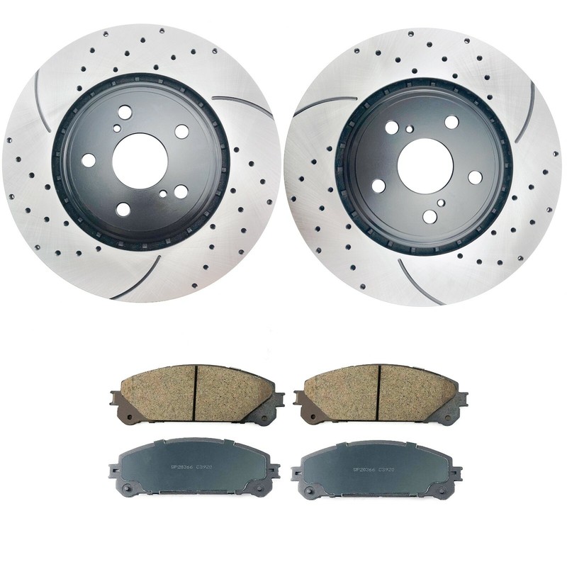 Front Brake Rotors & Ceramic Pads for 2015 2016 – 2018 Lexus NX200t NX300h NX300