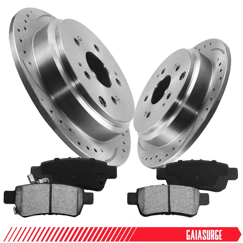 333.9mm Rear Drilled Brake Rotors Ceramic Pads for LINCOLN NAVIGATOR 1999-2002