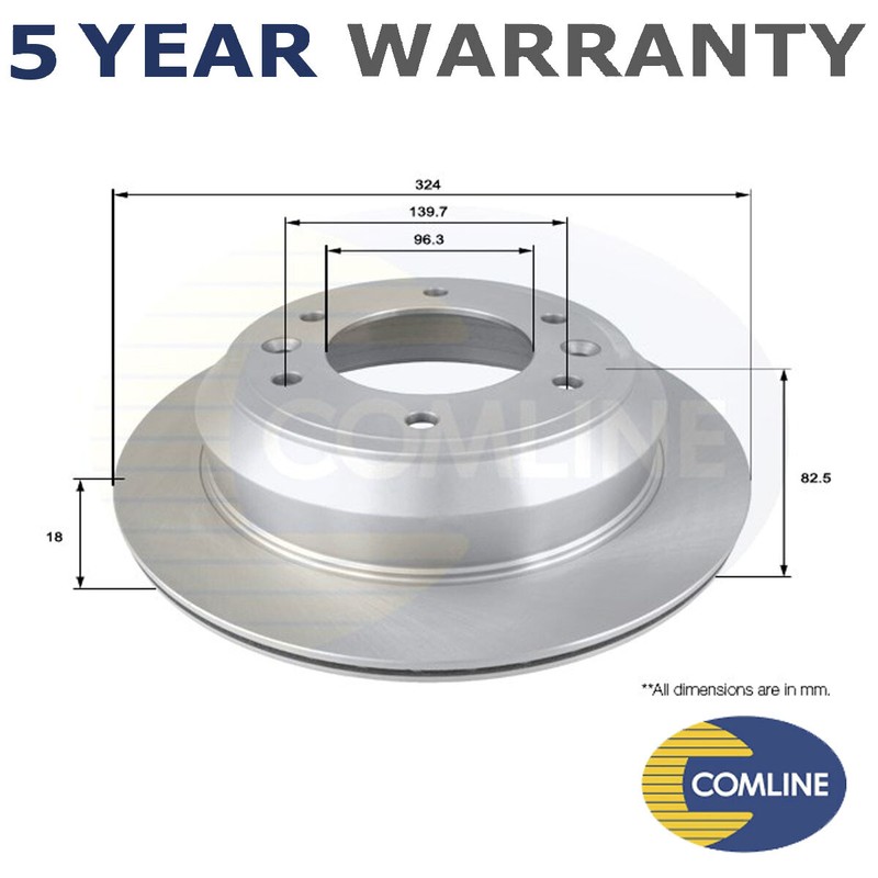 Comline Rear Brake Disc Fits Hyundai iload 2008- i800 2008- 2.4 2.5 CRDi #1