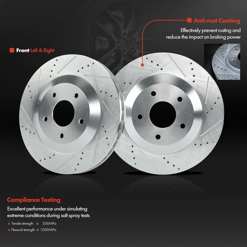 Front Left and Right Side Drilled Brake Rotor for Chevrolet Corvette Cadillac gallery