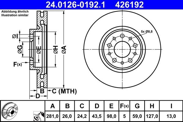 Brand New Brake Disc For Fiat TIPO 16-20 52017292