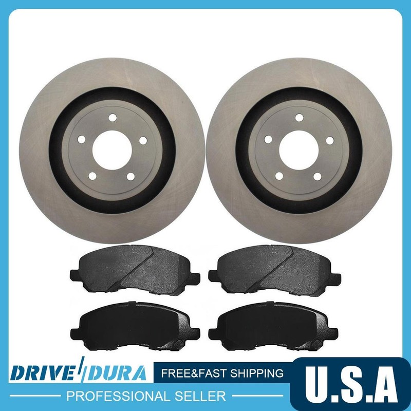 Front Disc Rotors + Ceramic Brake Pads Kit for Dodge Avenger Dodge Caliber