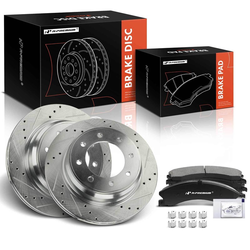 6x Rear Drilled Brake Rotor & Ceramic Pads for Nissan NV1500 NV2500 NV3500 12-21