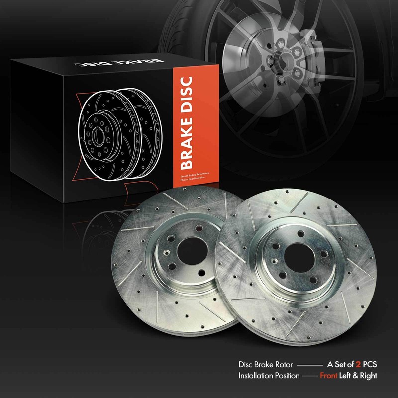 2x Front Drilled Brake Rotor for Audi A6 Quattro A6 A7 A7 Quattro A8 Quattro gallery