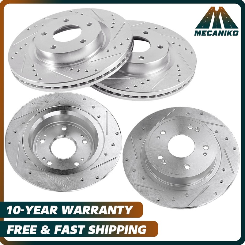 Front Rear Brake Rotors Drilled Kit for 2001 – 2006 Acura MDX 2003 – 2008 Pilot
