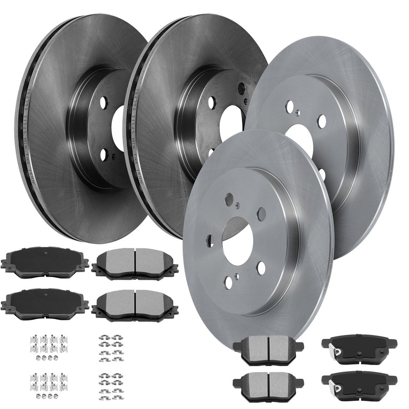 FWD For Pontiac Vibe 2009 2010 1.8L 4X Brake Rotors 8X Ceramic Pads Front & Rear