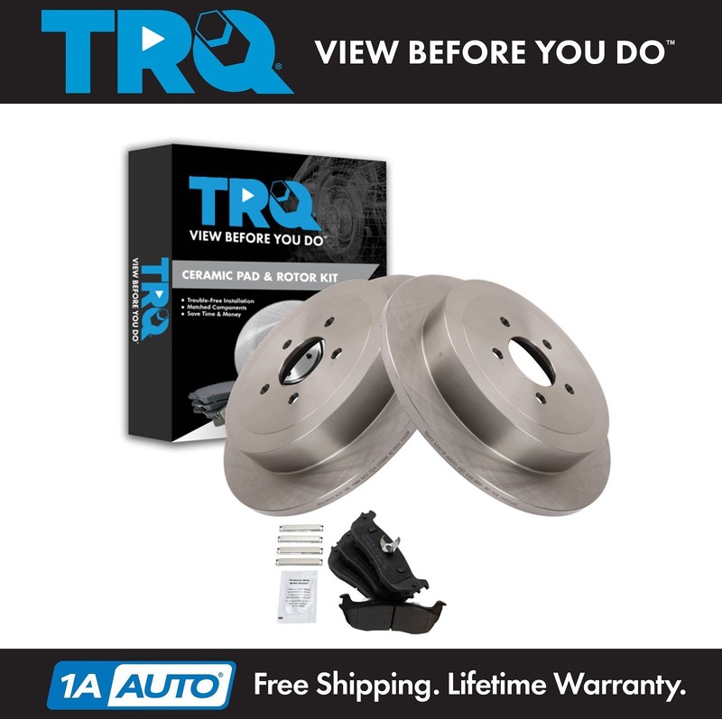 TRQ Rear Brake Pad & Rotor Kit Fits 2003-2011 Lincoln Town Car