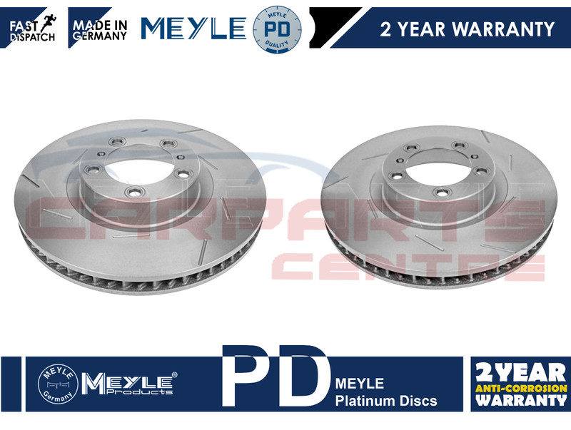 FOR PORSCHE PANAMERA 970 3.0 FRONT AXLE LEFT RIGHT BRAKE DISC SLOTTED MEYLE PD