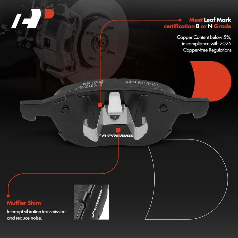 Front Disc Brake Rotors & Pads + Brake Caliper for Ford Escape 2013 2.5L 1.6L gallery