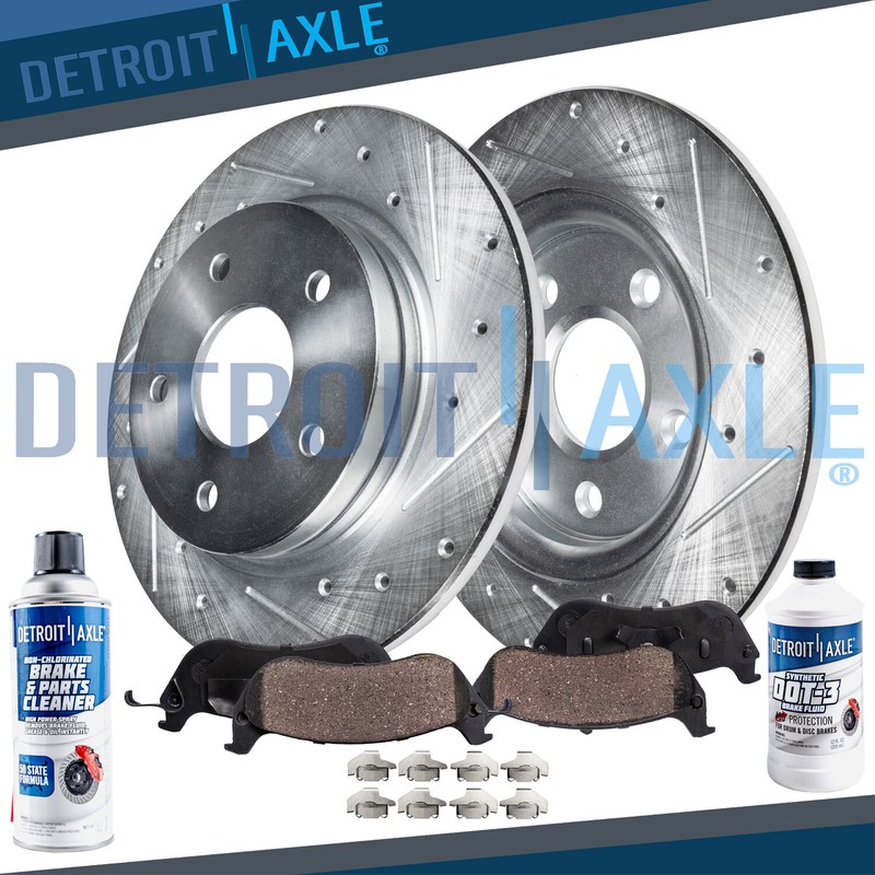 Rear Drilled Brake Rotors +Ceramic Pad for 1999-00 Volkswagen Golf Beetle Jetta