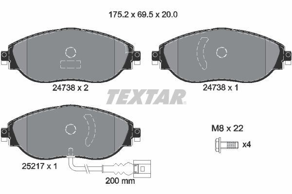 Textar Front Internally Vented Discs & Brake Pads Service Kit Fits VW Passat CC gallery