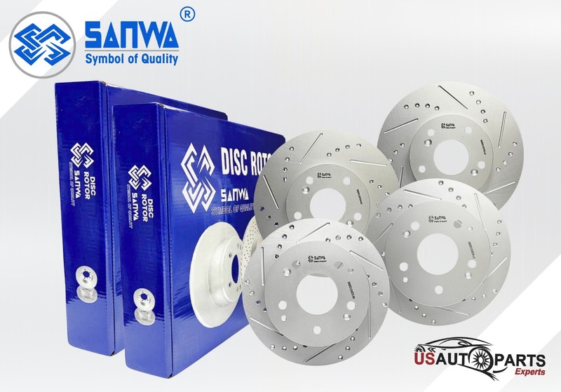 FRONT & REAR BRAKE ROTOR SET GEOMET COATED D&S FOR HONDA ACCORD 1998-2002