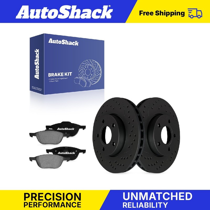 Front Drilled Slotted Brake Rotors Ceramic Pads for Ford, Focus 2012-2018, FWD