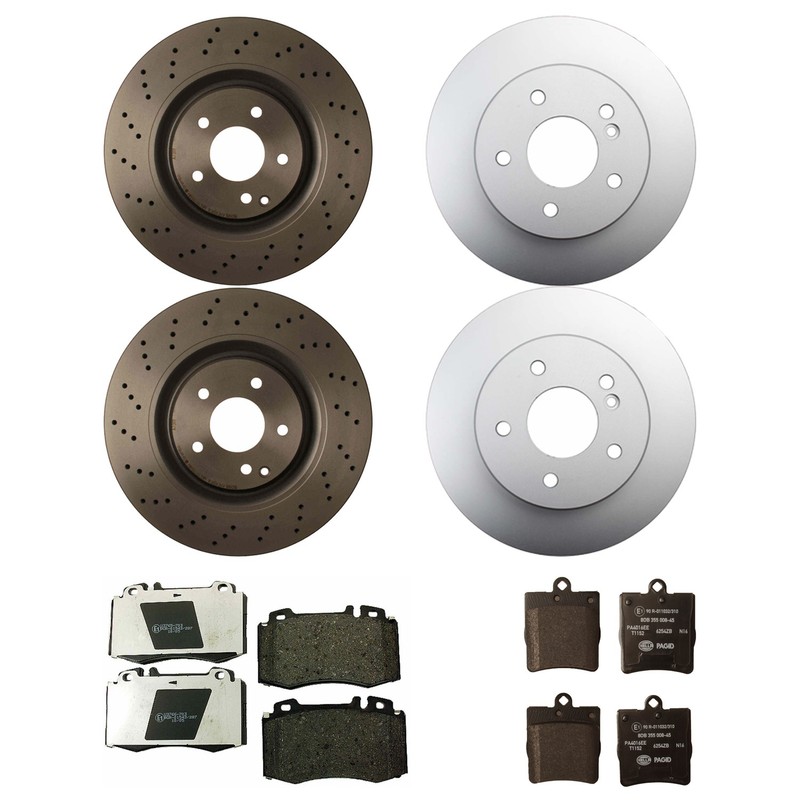 Hella Front & Rear Rotor Low-Met Disc Brake Pad Kit for W203 C350 Sport 272.960