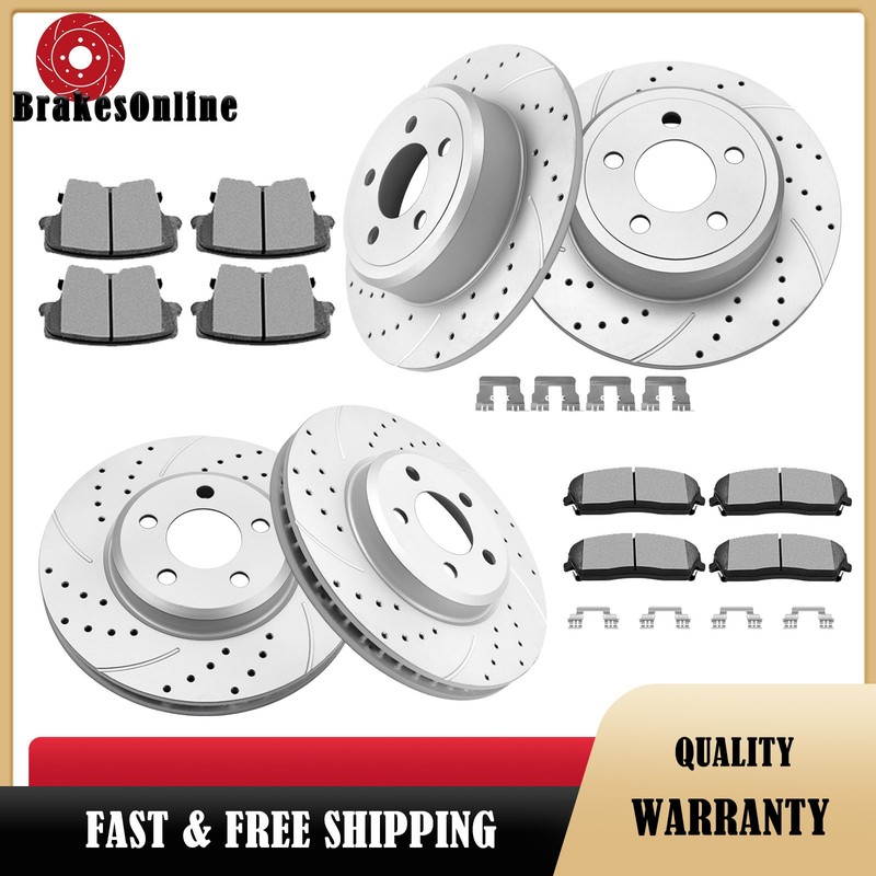 Front and Rear Brake Rotors Pads Kits Fit Chrysler 300 06-2020 Drilled Slotted