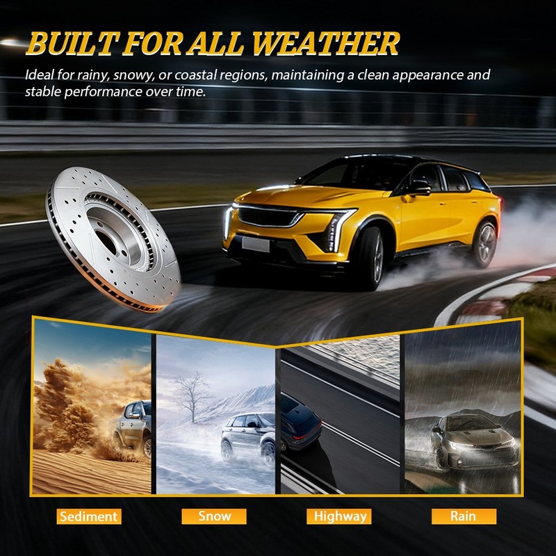 AWD 295mm Front & 281mm Rear Disc Drilled Rotors for 2016 2017 2018 Mazda CX-3 gallery