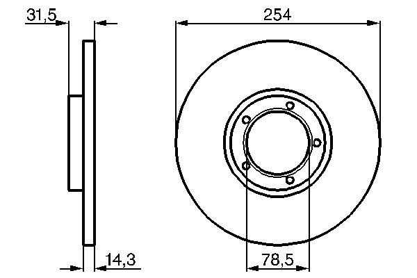 BOSCH 0986478345 Brake Disc Front Solid Oiled Braking System Fits Ford Transit gallery