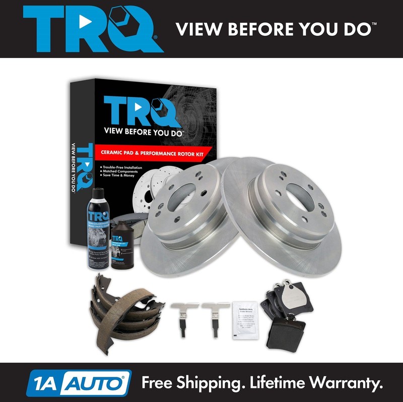 TRQ Rear Brake Pad & Rotor Kit Fits 2004-2008 Chrysler 1997-2011 Mercedes-Benz