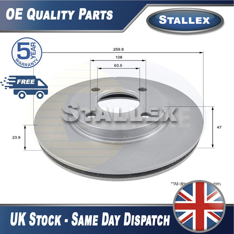 Fits Ford Mondeo 1993-2000 Scorpio 1995-1998 Brake Disc Front Stallex #1