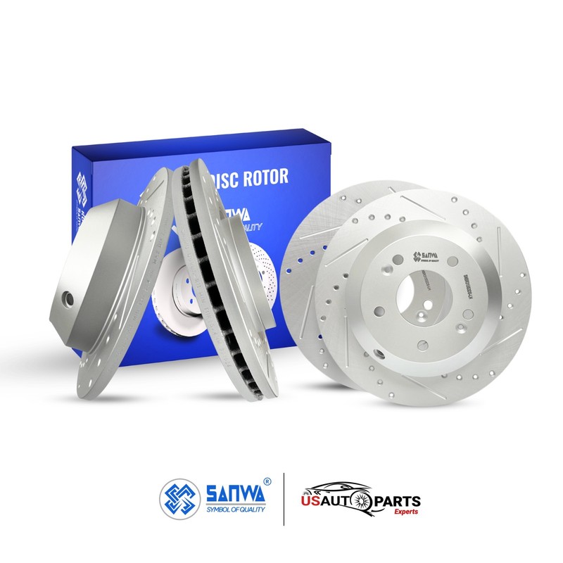 FRONT & REAR BRAKE ROTOR SET GEOMET COATED D&S FOR KIA SANATA FE 2010-2013 gallery