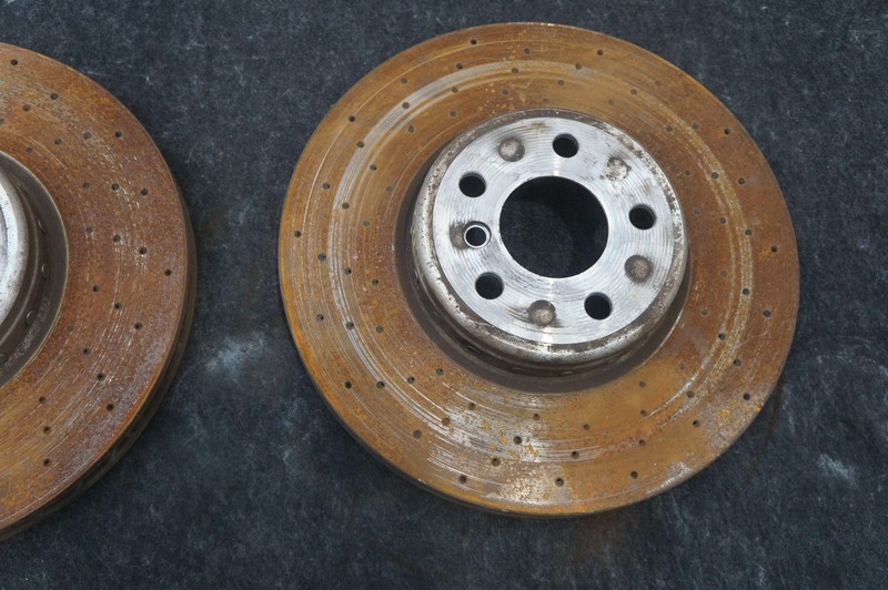 Set 2 Front Cross Drilled Disc Brake Rotor OEM 34116858623 Bmw I8 2014-17 19-20 gallery