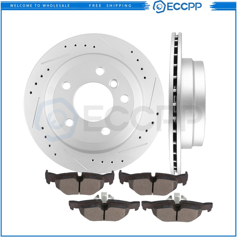 300mm Rear Drilled Disc Rotors + Ceramic Brake Pads for BMW 328i xDrive 328xi X1