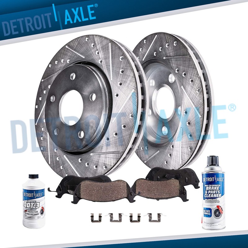 Front Drilled & Slotted Disc Brake Rotors + Pads for 03 – 05 Infiniti G35 350Z