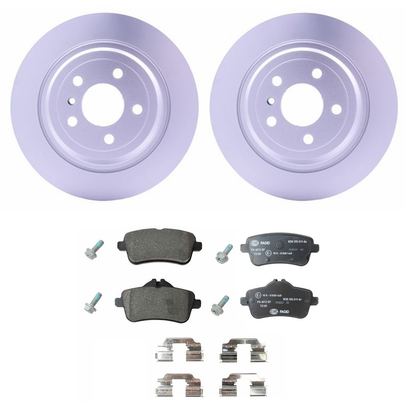 Hella Rear Rotors Low-Met Disc Brake Pad Kit For X166 GLE300d GLE350 ML250 ML350