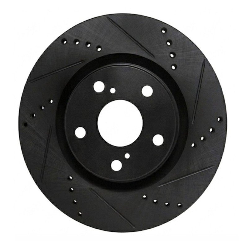 For Chevy Tracker 2005-2008 Brake Rotor Set | Black Vented | Drilled And Slotted gallery