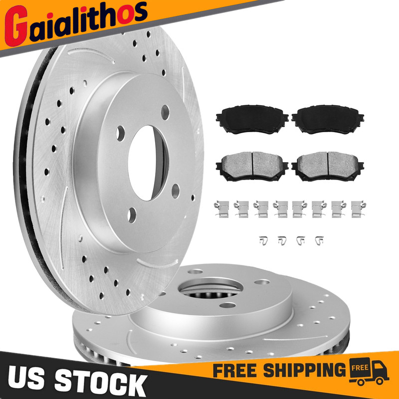 9.88 in (251mm) Front Brake Rotors Ceramic Pads for 1991-2002 Saturn SL SL1 SL2