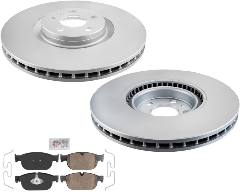 GEO Coated Front Disc Brake Rotors Disc Brake Pads Fits Volvo S60 V60 XC40 19-21
