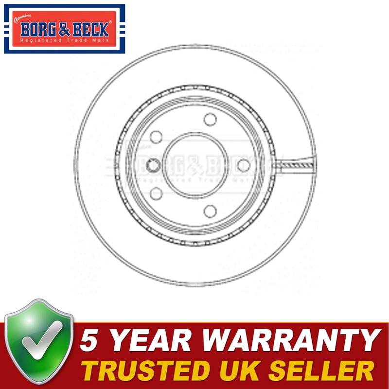 Borg & Beck Rear 1x Brake Disc Fits BMW 3 Series 1 2 4 34216855007