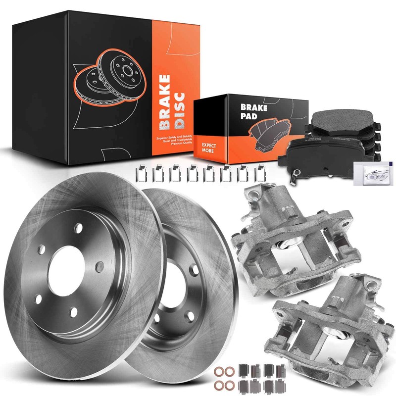 Disc Brake Rotor & Pads + Calipers for Chrysler Dodge Grand Caravan 08-11 Rear