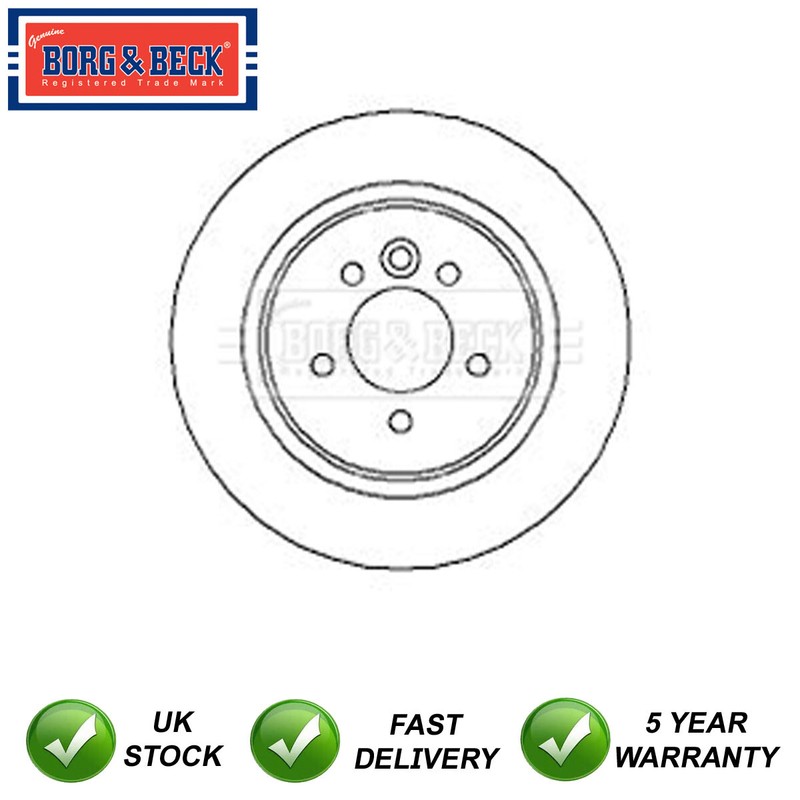 Brake Disc Rear Borg & Beck Fits Rover 75 MG ZT 1.8 2.0 CDTi D 2.5 SDB101100