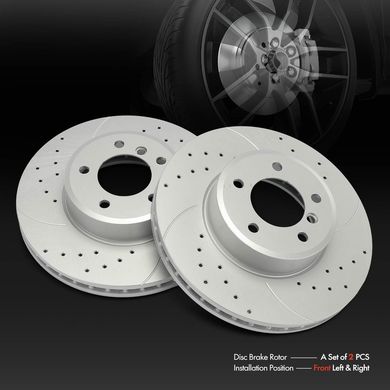 2x Front Side Drilled Brake Rotor for BMW 525i 525xi 528i 528xi 530i 530xi 535xi gallery