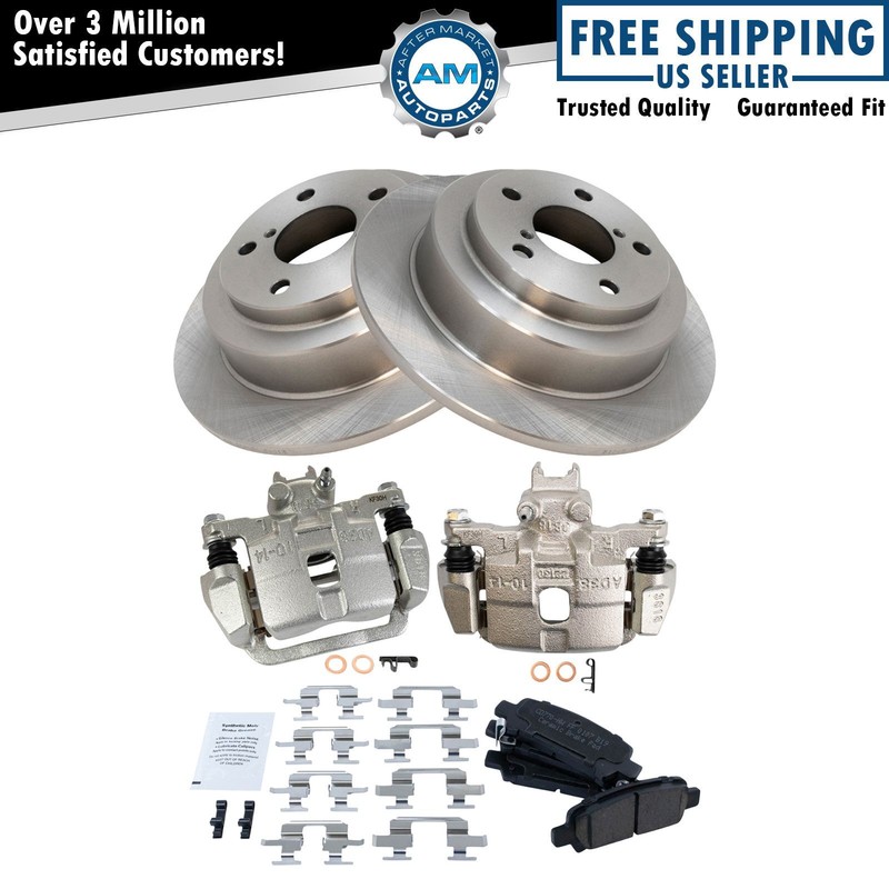 Rear Brake Calipers Ceramic Pads & Rotors Fits 1998-03 Forester 1999-03 Impreza