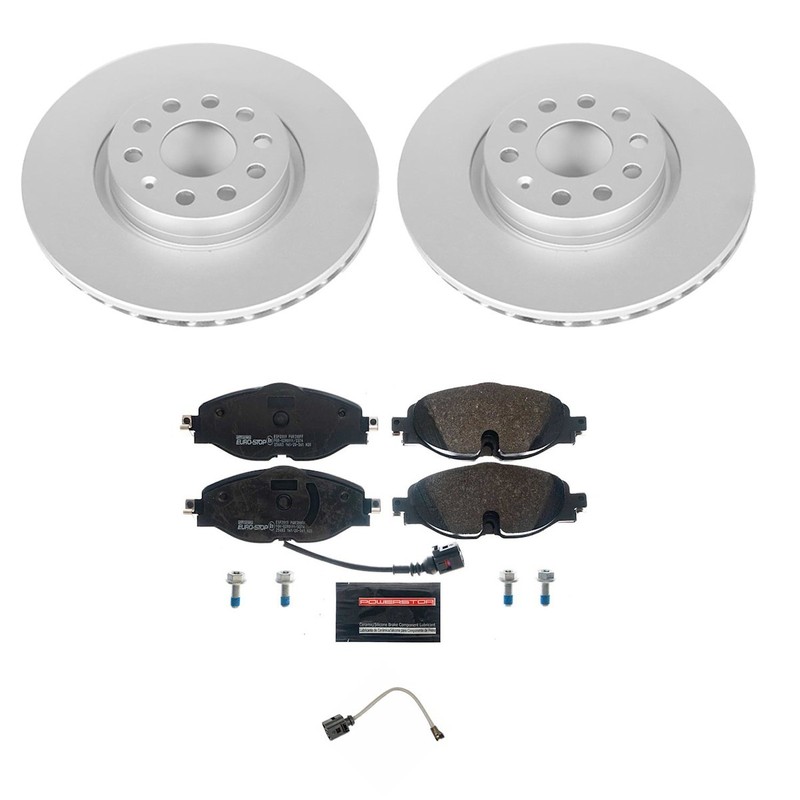 ESK7278 Powerstop 4-Wheel Set Brake Disc and Pad Kits Front & Rear for Audi gallery