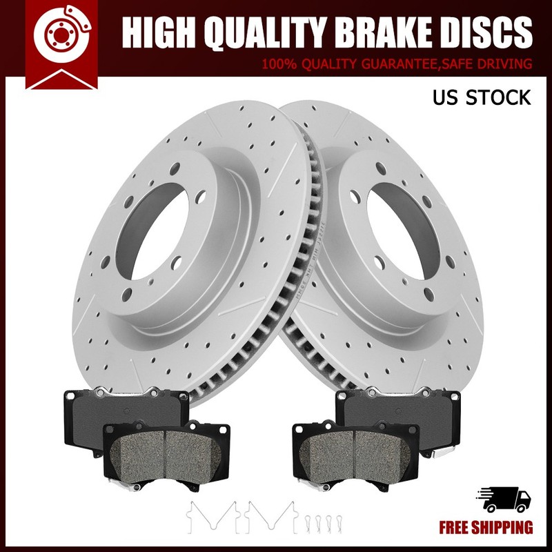 Front Drilled Brake Rotors+Ceramic Pads for 2010-2020 Toyota 4Runner GX460 4.6L