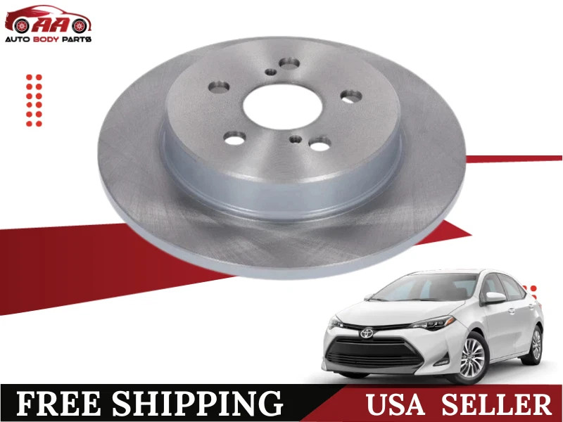 Rear Drilled & Slotted Brake Rotors Set For Toyota Corolla 2019-2025 Prius