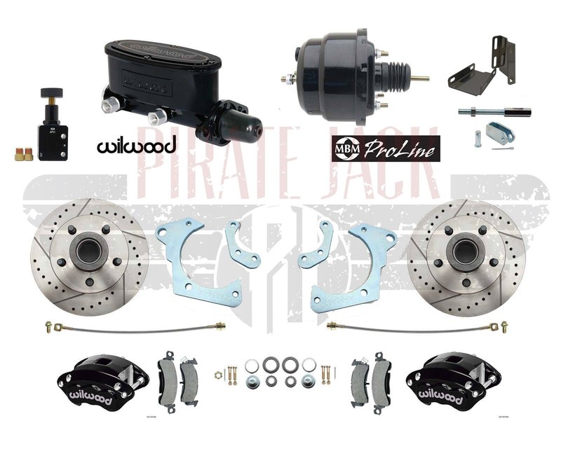 1959-1964 Full size Chevy Disc Brake Kit BK Wilwood Calipers 1″ Master, Booster